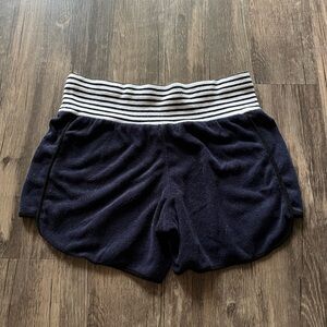 Navy & White Terrycloth Shorts